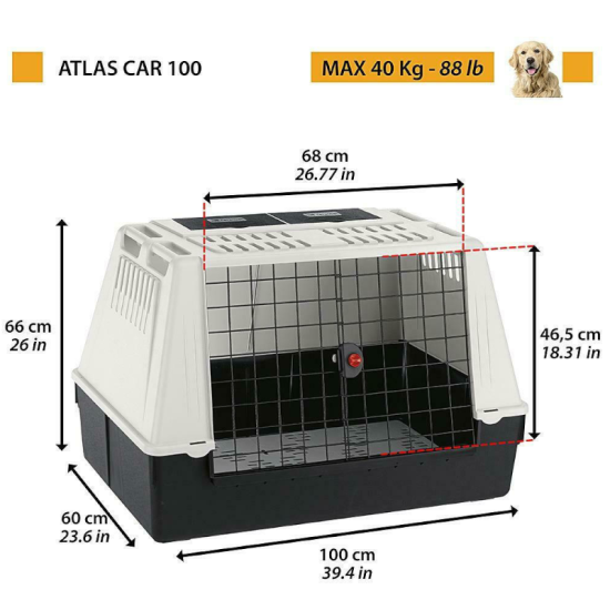 Ferplast Atlas Car 100 Κλουβί Μεταφοράς Σκύλου 100x60x66 εκ. Ferplast Atlas Car 100 Κλουβί Μεταφοράς Σκύλου 100x60x66 εκ.
