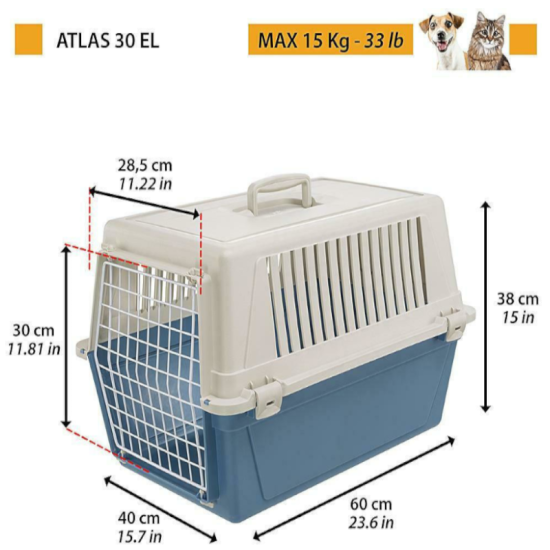 Ferplast Atlas 30 Κλουβί Μεταφοράς Σκύλου Μαύρο 60x38x40cm Ferplast Atlas 30 Κλουβί Μεταφοράς Σκύλου Μαύρο 60x38x40cm