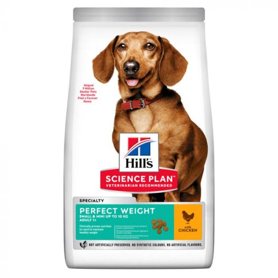 HILL'S SCIENCE PLAN Perfect Weight Small & Mini Adult με Κοτόπουλο 1,5kg (Δώρο 300gr) HILL'S SCIENCE PLAN Perfect Weight Small & Mini Adult με Κοτόπουλο 1,5kg (Δώρο 300gr)