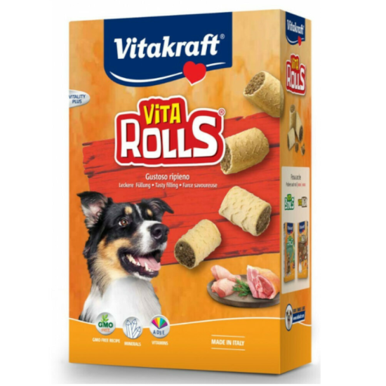 Vitakraft VitaRolls Τραγανά γεμιστά μπισκότα 400gr Vitakraft VitaRolls Τραγανά γεμιστά μπισκότα 400gr