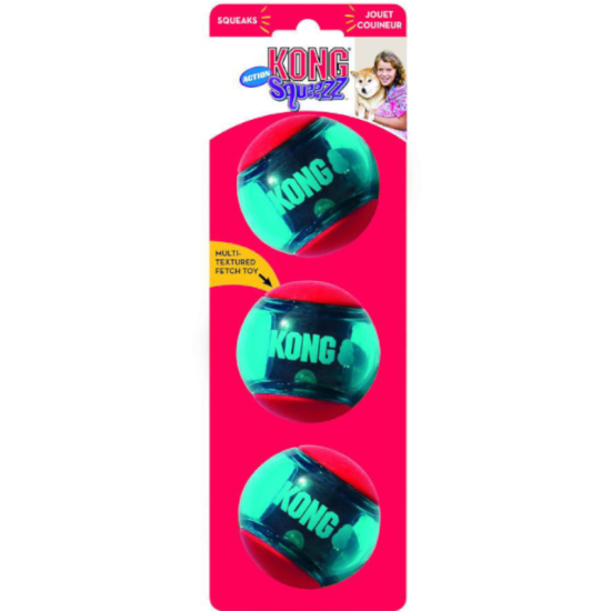 Kong Squeezz Action Ball Red Small 3τεμ. Kong Squeezz Action Ball Red Small 3τεμ.