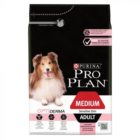 Pro Plan Adult Medium Sensitive Skin Optiderma 3kg Pro Plan Adult Medium Sensitive Skin Optiderma 3kg