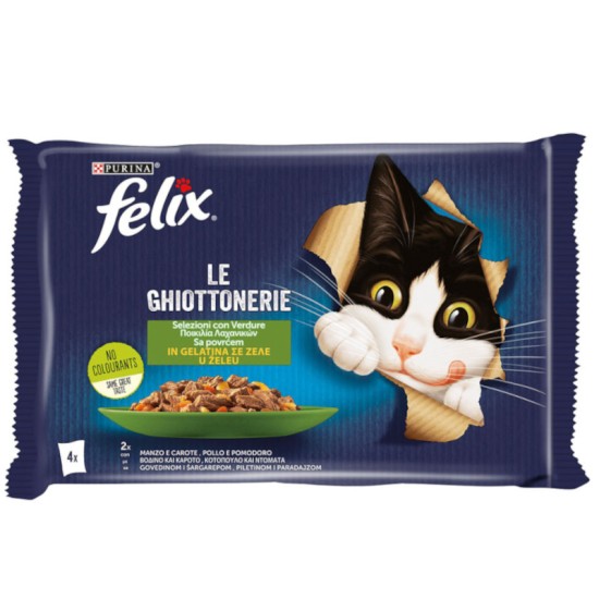 Purina Felix Sensations Jellies Ποικιλία Εξοχής 85gr 4τμχ