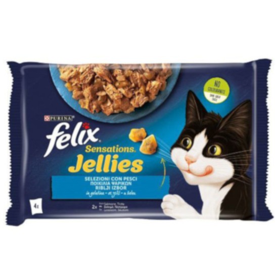 Purina Felix Sensations Jellies Σολομός 85gr 4τμχ