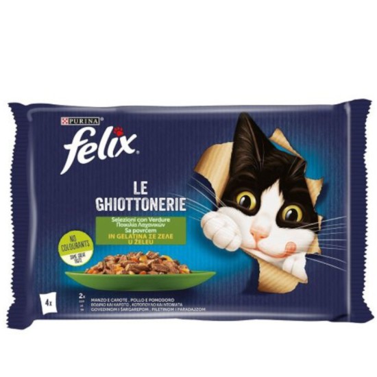 Purina Felix Le Ghiottonerie Φακελάκι Γάτας Ποικιλία Λαχανικών 85gr 4τμχ