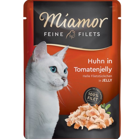 Miamor Feine Filets Jelly Υγρή Τροφή για Ενήλικες Γάτες σε Φακελάκι με Κοτόπουλο & Ντομάτα σε Ζελέ 100gr Miamor Feine Filets Jelly Υγρή Τροφή για Ενήλικες Γάτες σε Φακελάκι με Κοτόπουλο & Ντομάτα σε Ζελέ 100gr
