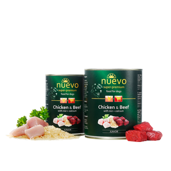 Nuevo Κονσέρβα Σκύλου Junior Κοτόπουλο - Μοσχάρι 800gr